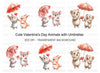 Cute Animals with Umbrellas Clipart Bundle