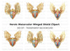Golden Winged Shields Clipart Bundle
