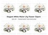 Elegant White Water Lily Clipart Bundle