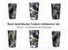 Black and Gold Marble Tumbler Clipart Bundle