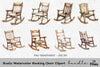 Rustic Rocking Chair Clipart Bundle