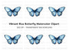 Blue Butterfly Clipart Bundle