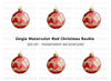 Red Gold Christmas Ornament Clipart Bundle