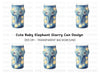 Cute Elephant in Starry Night Clipart Bundle