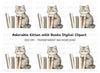 Cute Kitten with Books Clipart Bundle