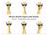 Stylish Giraffe Heads with Shades Clipart Bundle