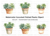 Succulent Plant Pot Clipart Bundle