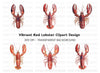Realistic Red Lobster Clipart Bundle