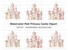 Pink Princess Castle Clipart Bundle