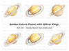Sparkling Saturn Planet Clipart Bundle