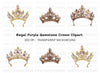 Regal Gold and Purple Tiara Clipart Bundle