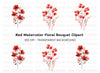 Red Floral Clipart Bundle