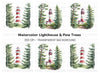 Lighthouse and Pine Trees Clipart Bundle