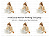 Women Working on Laptop Clipart Bundle