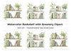 Bookshelf with Green Plants Clipart Bundle
