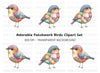 Patchwork Bird Illustrations Clipart Bundle