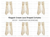 Vintage Cream Curtains Clipart Bundle