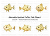 Spotted Pufferfish Clipart Bundle
