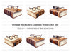Vintage Books and Glasses Clipart Bundle