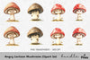 Angry Cartoon Mushroom Clipart Bundle