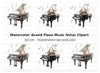 Grand Pianos with Music Notes Clipart Bundle
