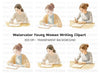 Girls Writing Clipart Bundle