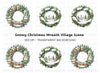 Christmas Village Wreath Clipart Bundle