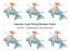Cupid Riding Manatee Clipart Bundle