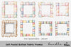 Soft Pastel Quilted Fabric Frames Clipart Bundle