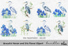 Graceful Heron and Iris Floral Clipart Bundle