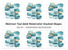 Abstract Teal Gold Shapes Clipart Bundle