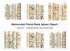Decorative Floral Book Spines Clipart Bundle