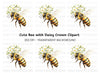 Elegant Bee with Floral Crown Clipart Bundle