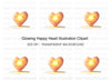 Glowing Happy Heart Clipart Bundle