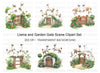 Llamas and Rustic Garden Gates Clipart Bundle