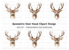 Deer Head Geometric Realistic Clipart Bundle