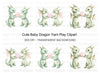 Cute Baby Dragon Yarn Clipart Bundle