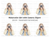 Stylish Girl Photographer Clipart Bundle