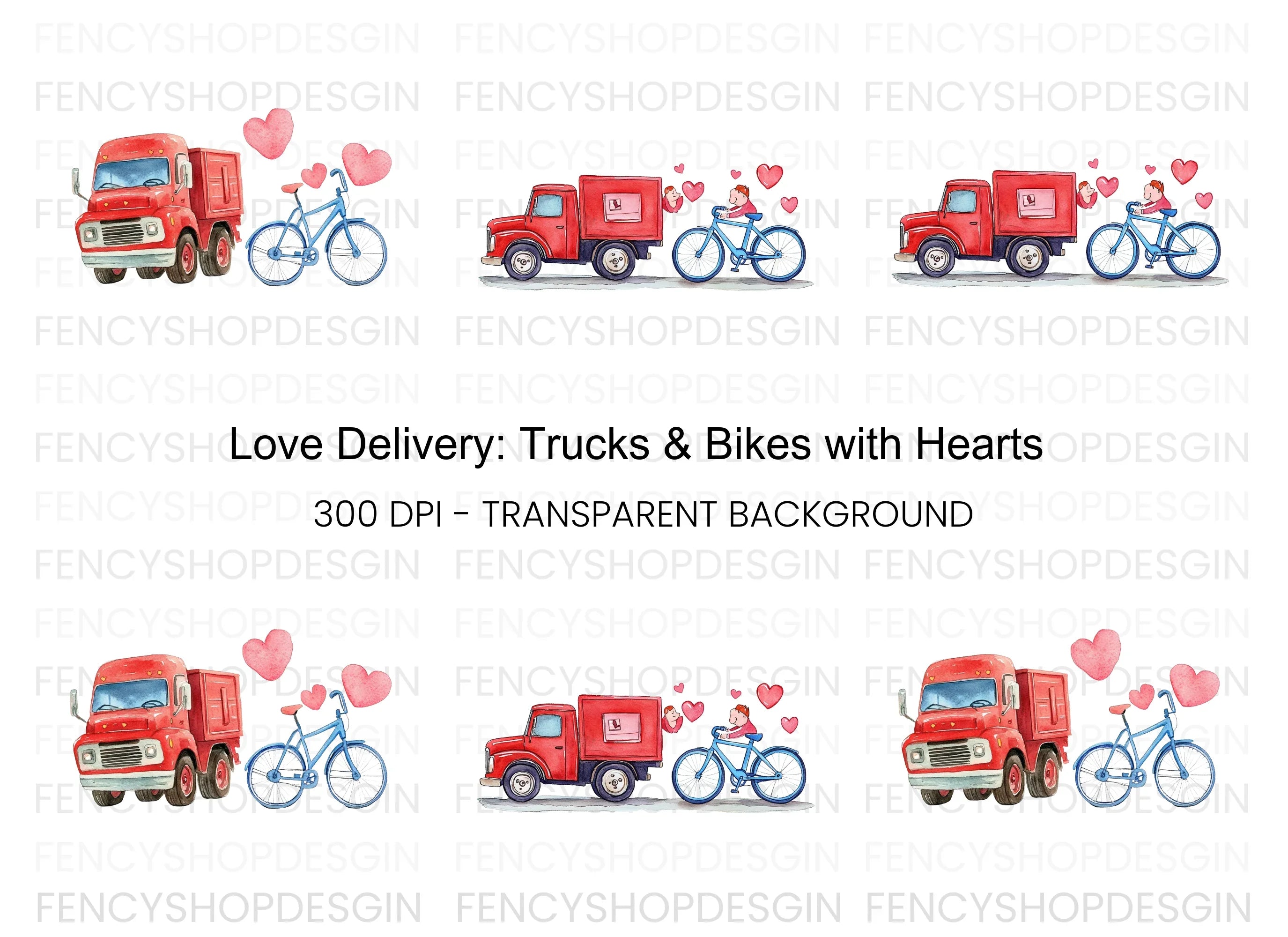 Love Delivery Vehicles Clipart Bundle