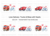 Love Delivery Vehicles Clipart Bundle