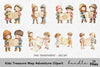 Kids Treasure Map Adventure Clipart Bundle