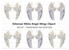 Graceful White Feathered Wings Clipart Bundle