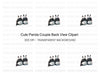 Adorable Pandas Looking Away Clipart Bundle