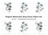 Subtle Grey Flower Bouquets Clipart Bundle