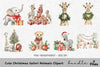 Christmas Safari Animals Clipart Bundle
