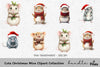 Cute Christmas Mice Clipart Bundle