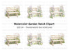 Floral Bench Clipart Bundle