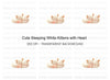 Cute Sleeping White Kittens Clipart Bundle