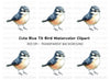 Adorable Blue and Orange Bird Clipart Bundle