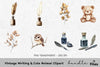 Vintage Cute Animal Writing Clipart Bundle